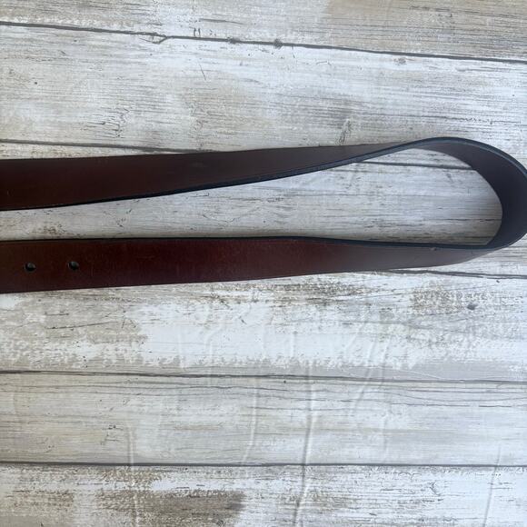 Coach Leather Belt Sz 32” Brown Silver Solid Brass Made in Italy Classic Unisex - Picture 9 of 13